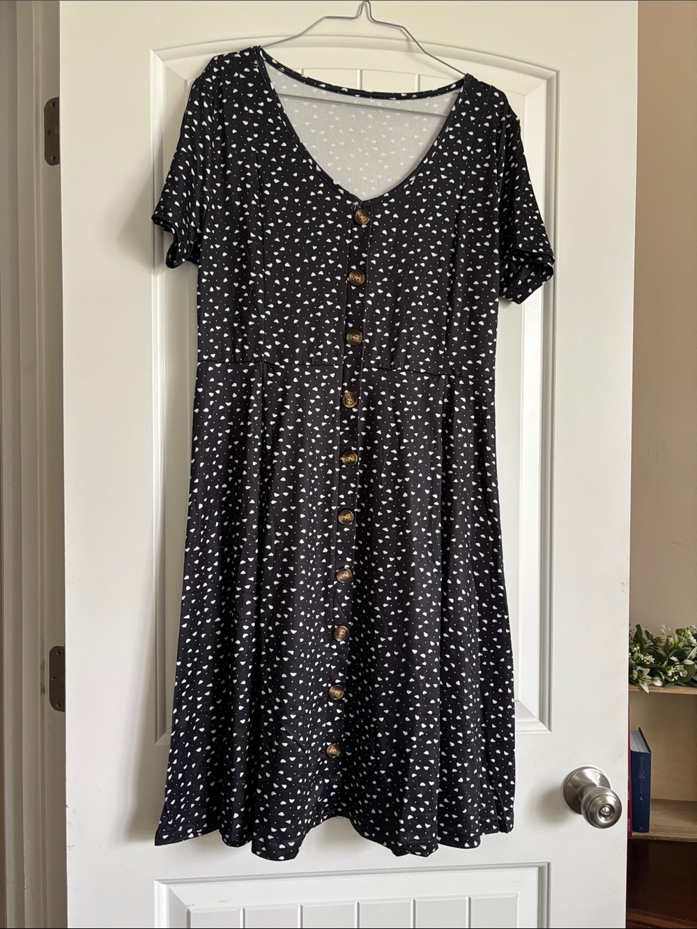 Black and white midi dress.